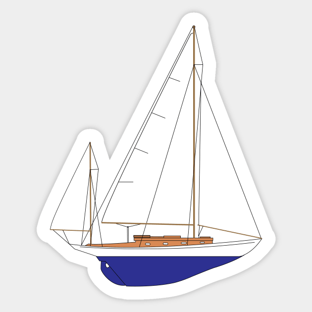 Concordia Yawl Sailboat Sticker by CHBB